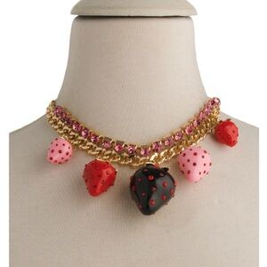 Betsey Johnson strawberry necklace brand new